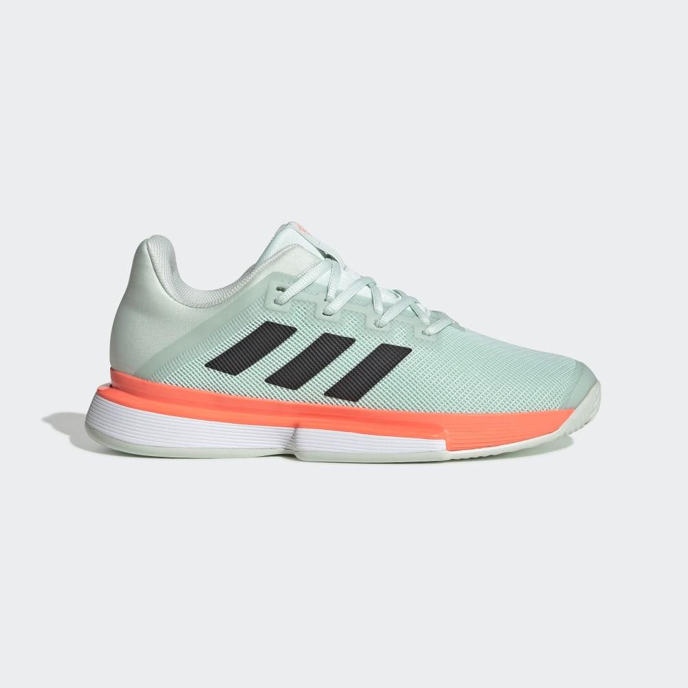 Adidas SoleMatch Bounce Hard Court Hrvatska - Muške Tenisice Za Tenis - Sive Zelene/Crne/Koraljne (U